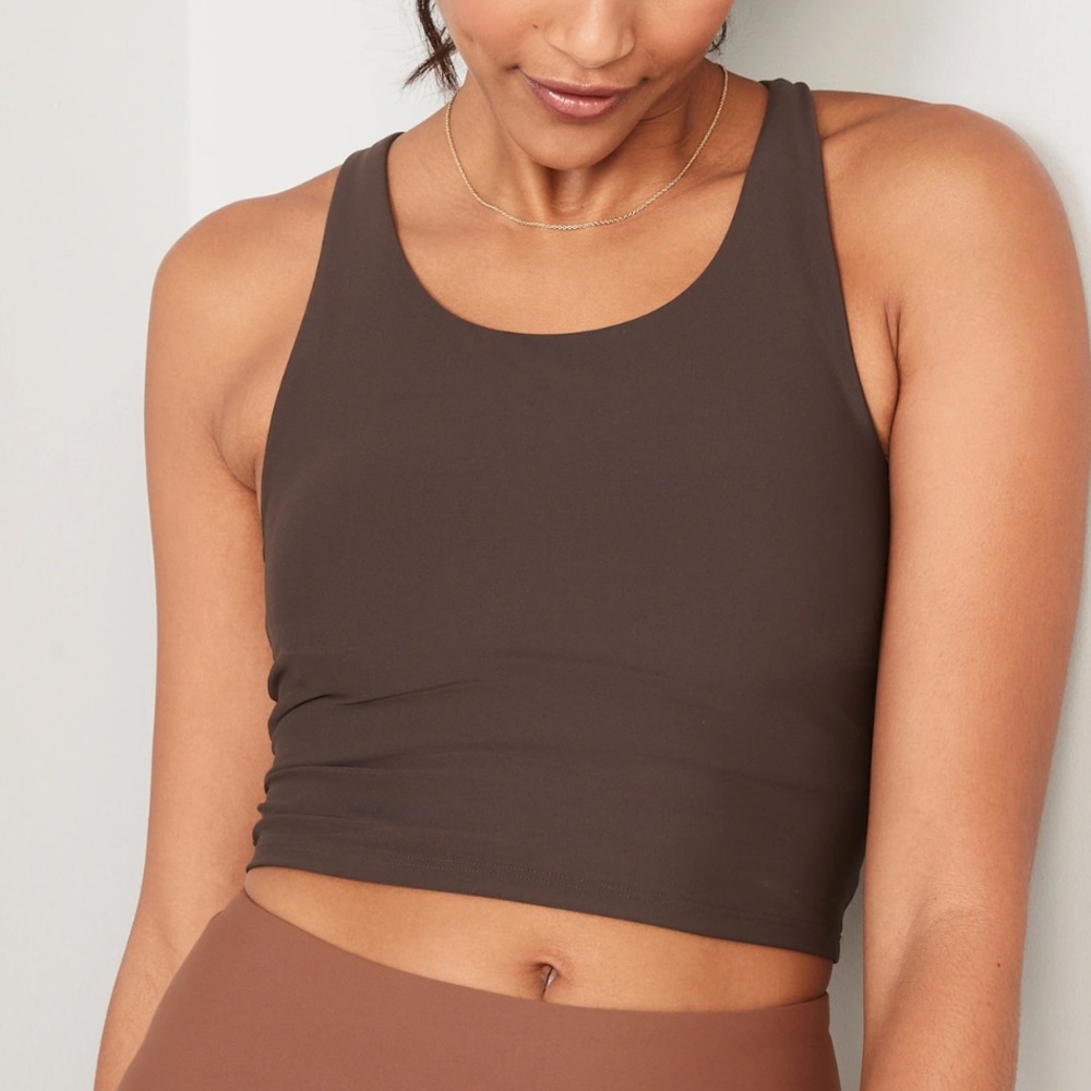 Old Navy Brown Cropped Tank Sports Bra